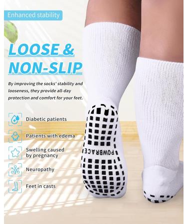 2 Pairs Super Width Diabetic Socks for Swollen Feet | Non-Slip Hospital & Bariatric Socks | One Size Tall Plus Size Comfort - Buy Online on GoSupps.com