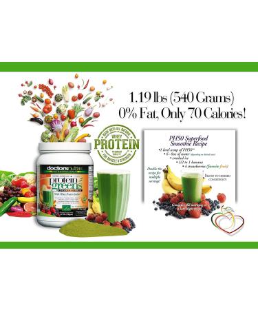 Doctors Nutra Nutraceuticals PH50 Whey Protein Greens Drink with Certified Organic Ingredients 1.19 Pounds (540 Grams) 50 Superfoods with Digestive Enzymes Natural Vanilla Flavor - Buy Online on GoSupps.com