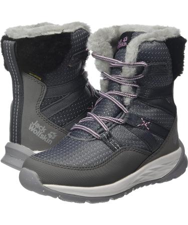 Jack Wolfskin Unisex-Child Polar Wolf Texapore High K Hiking Boot - Big Kid (8-12 Years) - Size 5 - Pebble Grey/Off-white - Buy Online on GoSupps.com