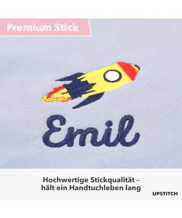 Personalized Upstitch Studio Hooded Towel for Baby Boys - 100% Cotton Light Blue 75x75cm - Buy Online on GoSupps.com