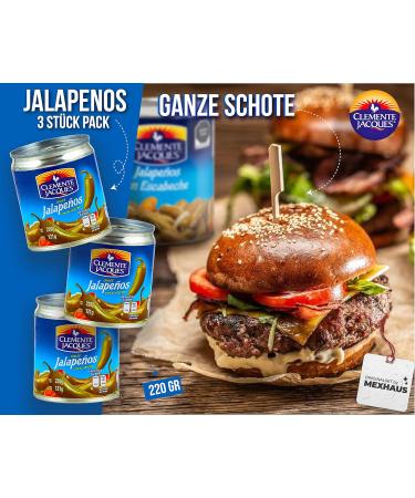 Buy Clemente Jacques Sharp Jalapenos Chilli Pods - Pack of 3 (220g) - Authentic Mexican Flavor for International Shipping - Buy Online on GoSupps.com
