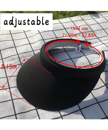 2 Pack Adjustable Clip-On Sun Visor Hats for Women and Men - Wide Brim Cap in Black - Buy Online on GoSupps.com