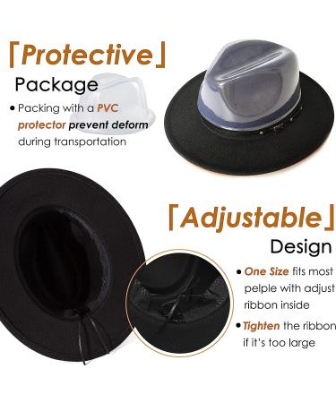 Lisianthus Women's Black Fedora Hat with Belt Buckle Detail - Stylish Accessory for Every Occasion - Buy Online on GoSupps.com