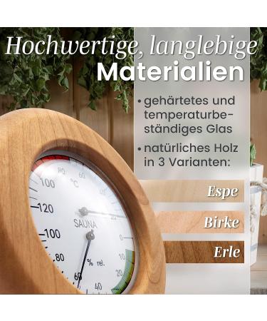 Premium Alder Sauna Thermometer & Hygrometer Set | 2-in-1 Temperature & Humidity Meter | Essential Sauna Accessories - Buy Online on GoSupps.com
