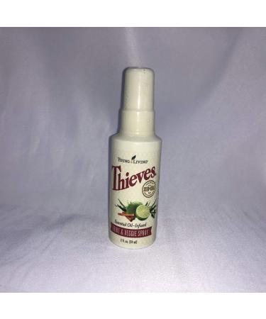 Young Living Thieves Fruit & Veggie Spray 2 oz | Natural Home Care | Vegan-Friendly | Infused with Water Citric Acid Glycerin & Essential Oils | Travel-Size Cleansing Bottle