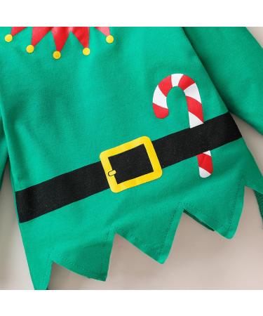 LIKPOJA Newborn Baby First Christmas Elf Outfit | Santa Costume with Elf Hat for Baby Boys & Girls 9-12 Months | Green Elf Romper - Buy Online on GoSupps.com