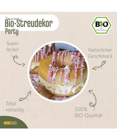 Decocino Bio Streudekor Party - 60g Vegan Sugar Sprinkles | Organic Cake & Dessert Decoration - Buy Online on GoSupps.com