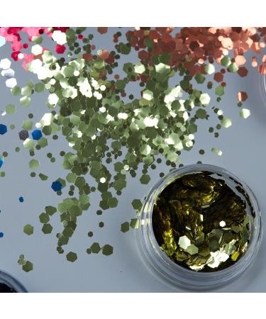 Moon Glitter Gold Chunky Glitter - 3g - Festival Makeup for Face, Body, Nails, Hair & Lips - Buy Online on GoSupps.com