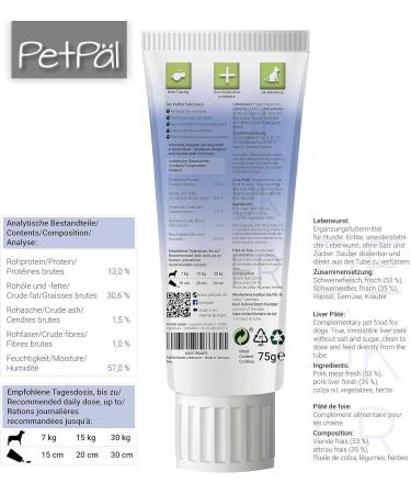 Petp l Dogs Liver Sausage Tubosnack - Grain-Free No Salt or Sugar Premium Natural Treat for Puppies & Dogs - Made in Germany (3x75g) - Buy Online on GoSupps.com