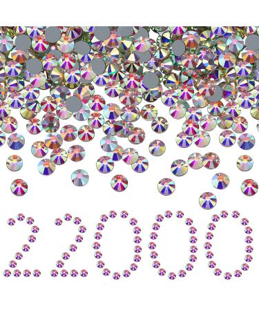 22000 Pcs Crystal Hotfix Rhinestone Large Quantity Flat Back Crystals Nail Gems Round Glass Rhinestones Flatback Hot Fix Crystals Gem Stones for DIY Crafts Clothes Shoes Supplies (SS10 Crystal AB)