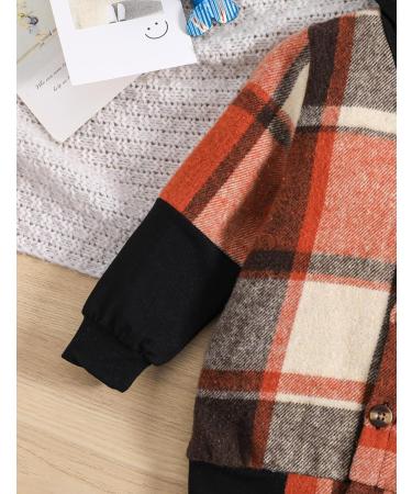Qiraoxy Toddler Baby Boy Plaid Hoodie Sweatshirt Outfit Set, 1-2 Years Brown - Buy Online on GoSupps.com