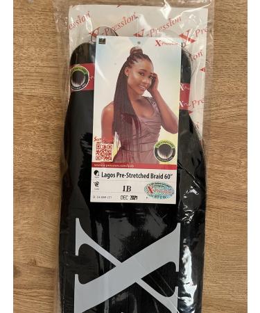 NEW 60 INCH PRE-PULLED XPRESSION LAGOS BRAID PRE-PULLED Hair Extension 60 2Pack (Colour 1B Natural Black) 1B (Natural Black) 60 inches - Buy Online on GoSupps.com