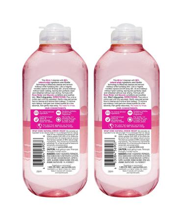 Garnier SkinActive Micellar Water with Rose Water & Glycerin - 2 Pack Facial Cleanser & Makeup Remover, 13.5 fl. oz - Buy Online on GoSupps.com