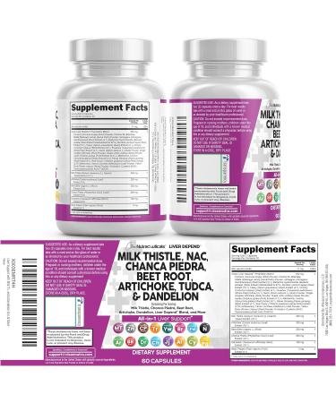 Clean Nutraceuticals Milk Thistle NAC Chanca Piedra Beet Root Artichoke Dandelion Root - Liver Cleanse Supplement Plus TUDCA Choline & Ginger - 2Pack - Buy Online on GoSupps.com