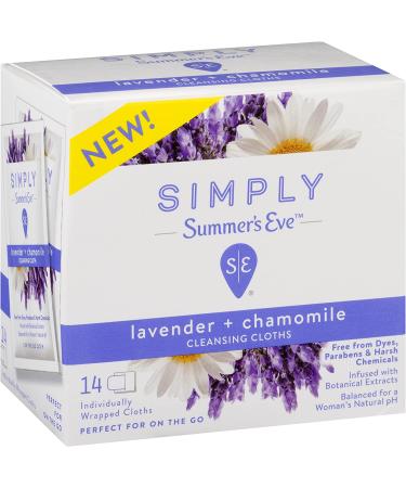 Summer's Eve Simply Cloths 14 Pack: pH Balanced, Chemical-Free, White Lavender and Chamomile, 3 Count cloths (Pack of 3) - Buy Online on GoSupps.com