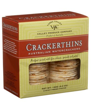 Valley Produce Company Crackerthins, Plain, 5.3-Ounce Boxes (Pack of 4)
