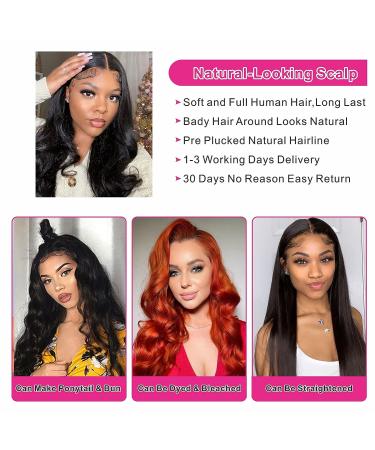 Aaliweya 5x5 HD Lace Closure Human Hair Wig Body Wave 22 inch - Natural Black - Pre Plucked with Baby Hair - 150% Density - Buy Online on GoSupps.com