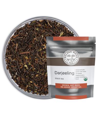 Golden Moon Organic Darjeeling Black Tea - Loose Leaf, Non-GMO - 1 Pound (181 Servings) 1 Pound (Pack of 1)