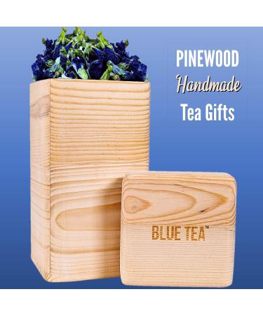 Handcrafted Wooden Tea Gift - Butterfly Pea Flower - 120 Cups (2.11 Oz) - ECO-FRIENDLY Clitoria Flower Tea - Vegan & Gluten Free - Wooden Gift 2.12 Ounce - Buy Online on GoSupps.com