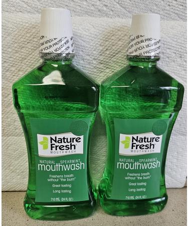Nature Fresh Natural Spearmint Mouthwash 24 Fl Oz Pack of 2 Freshens Breath Without Burn