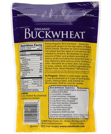Eden Organic Buckwheat  16 oz  Gluten Free  100% Whole Grain - Buy Online on GoSupps.com