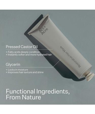 ACT+ACRE Restorative Hair Mask with Castor Oil (4.5 fl oz) and Gentle Natural Shampoo (3 fl oz) - Hair Treatment Set for All Hair Types - Buy Online on GoSupps.com