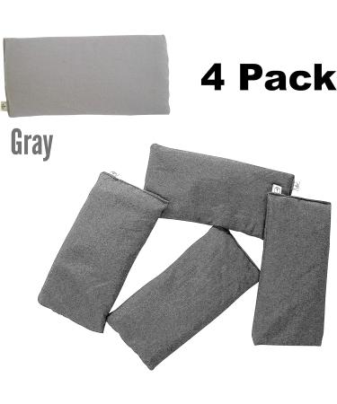 Organic Flax Seed Eye Pillows (Pack of 4) - Unscented, 8.5 x 4 Soft Cotton Flannel - Relaxing Aromatherapy for Yoga, Meditation, Massage - Gray - Buy Online on GoSupps.com