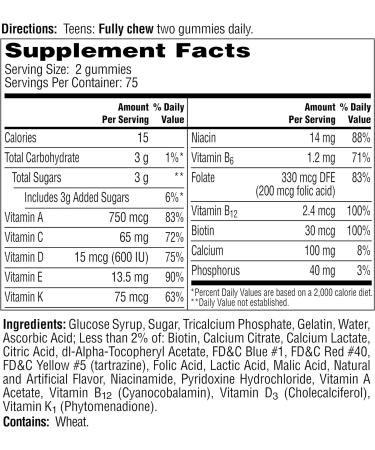 One A Day Teen for Her Multivitamin Gummies - 150 Count | With Vitamin A, C, D, E, Zinc for Immune Health & Physical Energy - Buy Online on GoSupps.com