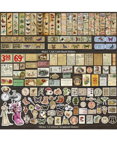 ANERZA 531 PCS Vintage Scrapbooking Supplies Stickers  Aesthetic Scrapbook Paper Art Journaling Kit for Bullet Journals  Ephemera for Junk Journal  Washi Stickers  Cottagecore Decoupage for Adults - Buy Online on GoSupps.com