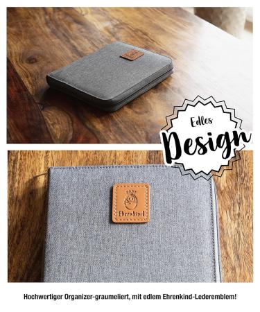 Ehrenkind Maternity Pass Cover | Mother-Child Pass Cover | U-Booklet Bag | Vaccination Record Cover in Gray - Shop Now for International Shipping! - Buy Online on GoSupps.com