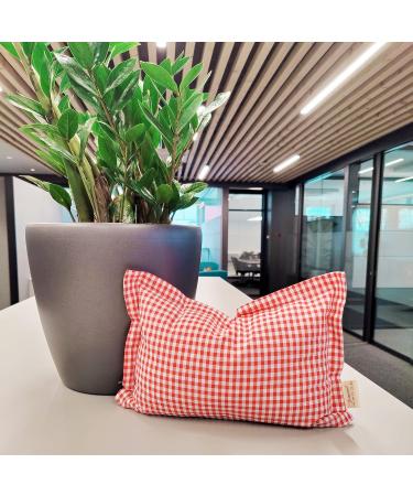 Swiss Stone Pine Cushion - Red Small Check 22x34cm with Pine Shavings Filling - International Shipping Available - Buy Online on GoSupps.com