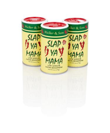 Slap Ya Mama All Natural Cajun Seasoning from Louisiana, Low Sodium Blend, MSG Free and Kosher, 6 Ounce Can, Pack of 3
