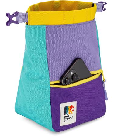 OSO Supply Co Crux Boulder-Creide Bucket Large Chalk Bag for Climbing Weightlifting & Gymnastics | Magnetic Lock & Zip Pockets | Lavender/Sea Foam Green - Buy Online on GoSupps.com