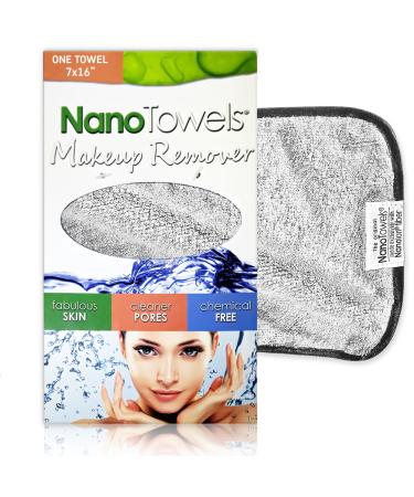 Nano Towel Makeup Remover Face Wash Cloth. Remove Cosmetics FAST and Chemical Free. Wipes Away Facial Dirt and Oil Like An Eraser. Great for Sensitive Skin  Acne  Exfoliating (Grey)