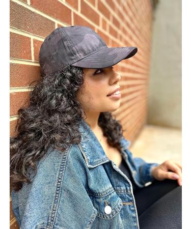 CURL REVOLUTION Women's Cap - 100% Satin Liner for Hair Protection - Adjustable - Low Profile - Black Camo Design - USA Made - Buy Online on GoSupps.com
