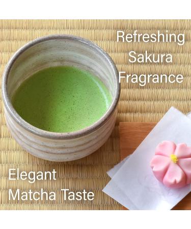 Sakura Matcha Green Tea Powder with Cherry Blossom Tea Japanese Drinks Japanese Food Culinary Grade 100g YAMASAN  - Buy Online on GoSupps.com