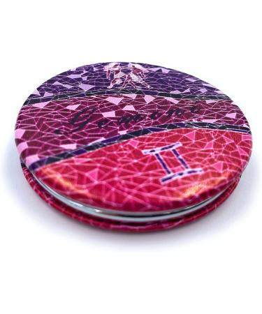 Aeisage Gemini Girl Birthday Gift Hand Mirror with Zodiac Charm Compact Makeup Mirror 2.75 inch - Buy Online on GoSupps.com