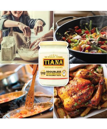TIANA Fairtrade Organic Virgin Coconut Oil Odourless Cooking Butter 500ml - Buy Online on GoSupps.com