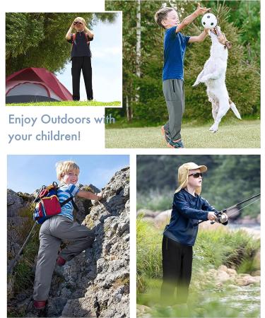Roadbox Boys Hiking Cargo Pants - Youth Drawstring Quick Dry Waterproof Trousers in Grey - X-Large - Buy Online on GoSupps.com