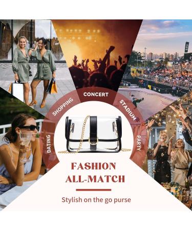 Vorspack Clear Crossbody Bag - Stadium Approved Clear Purse for Women - Ideal Gift for Concerts and Sports Events - Black - Buy Online on GoSupps.com
