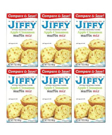 Jiffy Apple Cinnamon Muffin Mix 7-oz Boxes (Pack of 6) 7 Ounce (Pack of 6)