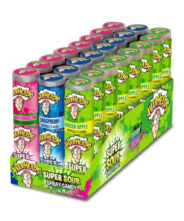 Warheads Super Sour Spray Candy Pack 24 x 20 ml pack with 24 units Warheads Super Sour Spray Candy |3 random flavors: blueberry watermelon or green apple