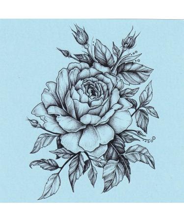 DaLin Temporary Tattoos - Flowers Collection (Black Rose) - 4 Sheets - Buy Online on GoSupps.com