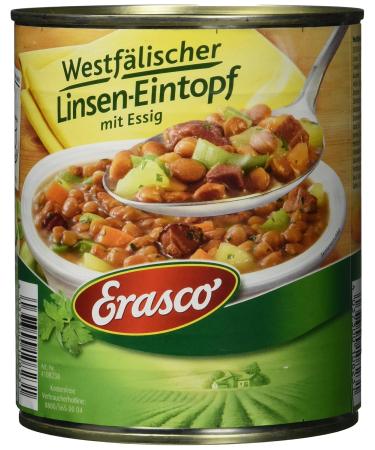 Erasco Westphalian Lens Stew 800g - Quick & Delicious 5-Minute Meal with Veggies - 2-Pack - Buy Online on GoSupps.com