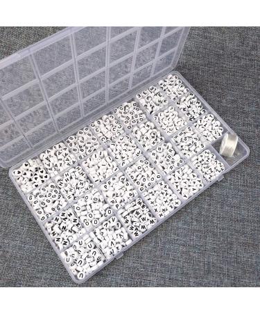 Amaney 1400pcs 4x7mm White Acrylic Alphabet Letter Beads - Heart Pattern with Crystal Line for Jewelry Making - Buy Online on GoSupps.com