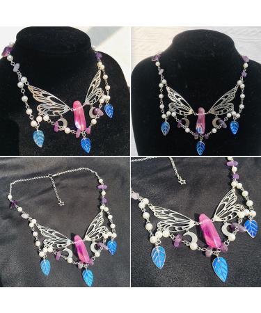 Oralgos Butterfly Choker Necklace - Bohemian Fairycore Jewelry for Women & Girls - Unique Wing Fold Punk Necklaces - Buy Online on GoSupps.com