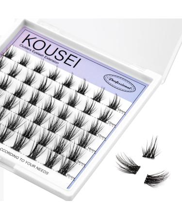 KOUSEI Clusters Lash DIY False Eyelashes Manga Individual Eyelash Extension Wispy Wisps Lashes Reusable Fake Eyelashes Multi-pack 3D curl False Eyelash Natural Look(48pcs 10-16mm) 48pcs-A