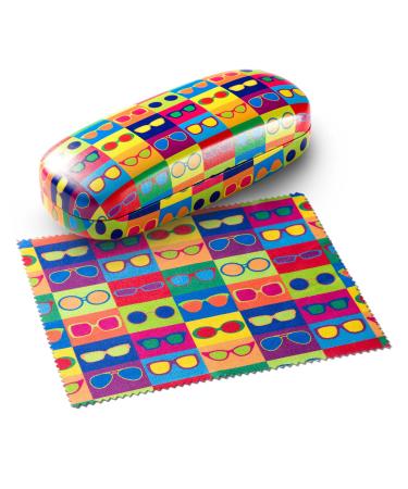 FEFI - Hardcase glasses case with matching microfiber cloth colorful