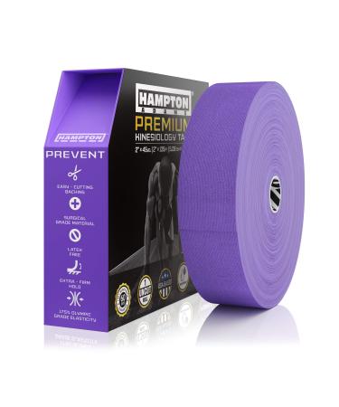 (135 Feet) Bulk Kinesiology Tape Waterproof Roll Sports Therapy Support for Knee, Muscle, Wrist, Shoulder, Back / Original Uncut Premium Therapeutic Elastic & Hypoallergenic Cotton - (Purple)