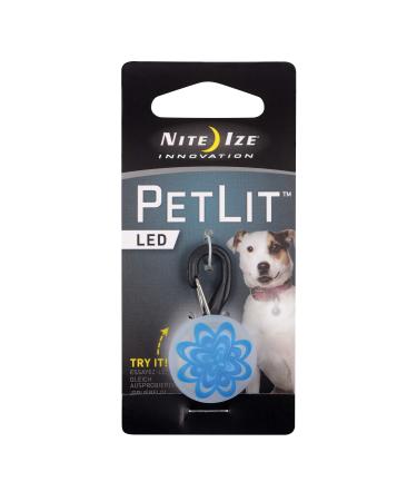 Nite Ize PetLit LED Collar Light, Dog Or Cat Collar Light, Replaceable Batteries, White LED Blue Burst Design Light Burst, Blue,